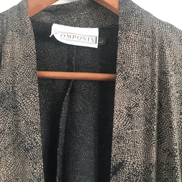 Componix Cocoon Drapey Tan and Black Cardigan - Picture 3 of 7